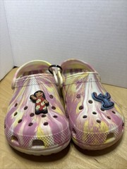 Crocs Kids Lilo & Stitch Classic Glow Marbled Clog Pink Crush Multi Size J 1