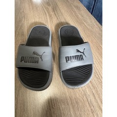 Puma Cool Cat Kids Grey Black Athletic Slide Sandals Size 12C CFB-8623