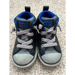 Converse Infant High Top Sneakers Black Blue Gray Size 6 Toddler Shoes