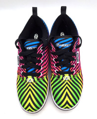 Heelys PRO 20 PRINTS BLACK/RAINBOW TIDE Zebra Skate Rolling Shoe Youth Size 5