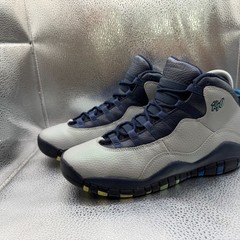 Size 6Y Air Jordan 10 Retro BG Rio Wolf Gray Photo Blue Kids Shoes 310806-019