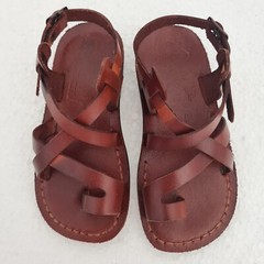 Camel quality handmade leather Holy Land sandals for boys & girls US11/EU28/UK10