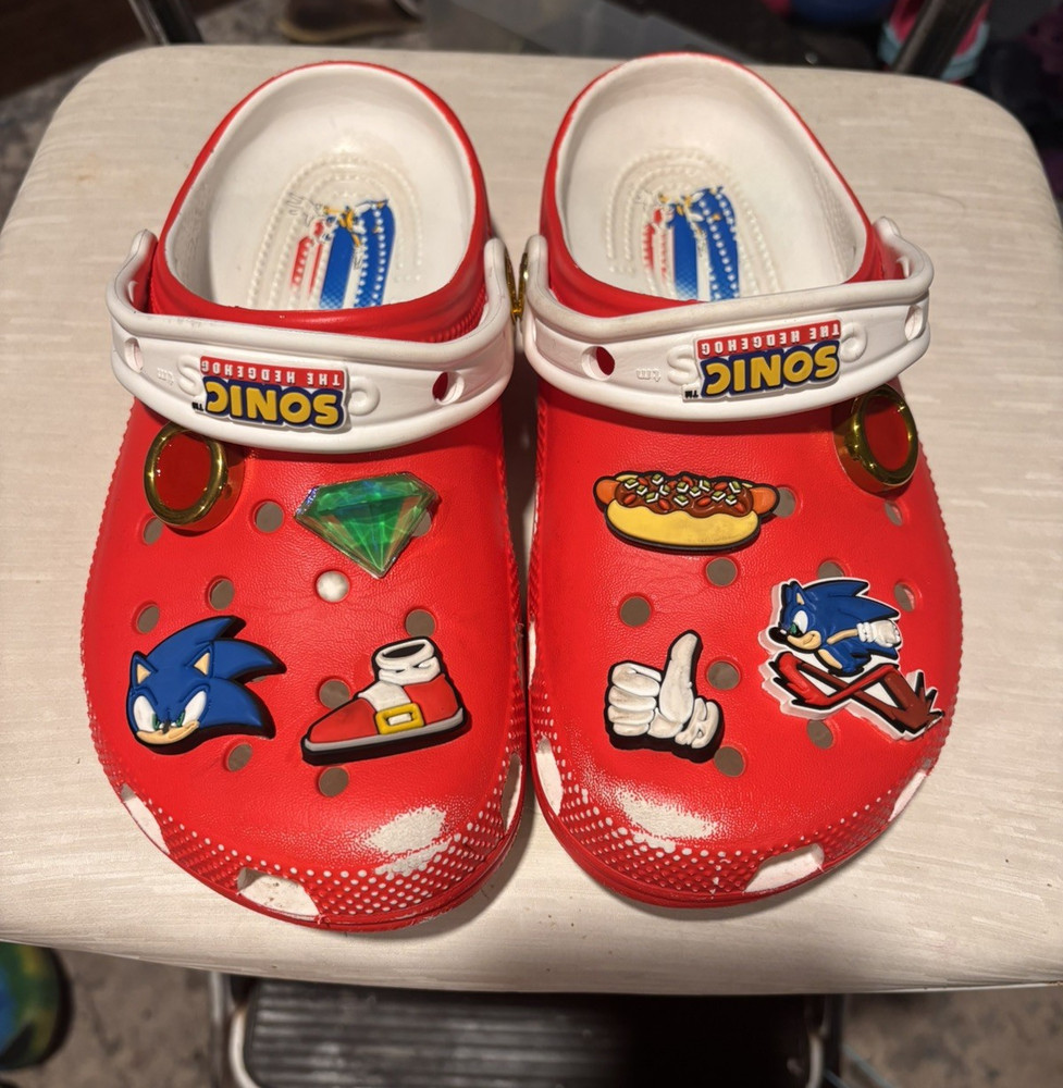 💙 Crocs x SEGA Sonic the Hedgehog Clogs – Kids Size C3 Red Limited Edition 2023
