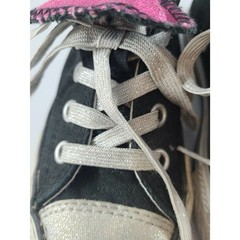 Converse All Star Purple Metallic Double Tongue 617675F Size 12 Youth Lace up