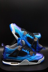 Retro Air Jordan 4 OG „Photon Blue“ Metallic‘ 1-of-1 Custom -Lions Rams NFL-