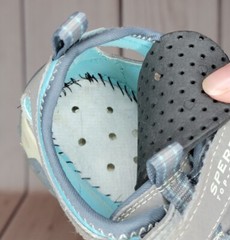 Sperry Top-sider Wet Tech Fish Leather Sport Sandals Big Kids Size 1W Gray Blue