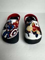 Crocs Marvel Avengers Clogs Junior Size 1 Shoes Captain Marvel Navy Patch Clog