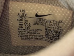 Nike Dunk Low White Gray Leather Sneakers Lace Up youth Shoes 6.5Y FB9109-123