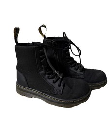 Dr. Martens Doc Combs Combat Full Zip/ Lace Up Boots Youth Kids 12 Canvas Black