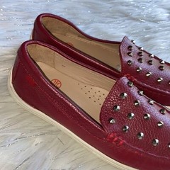 Marc Joseph New York Kid’s Red Leather Studded Loafer size 3