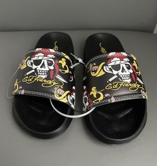 Ed Hardy Youth Pirate Skull Slides Size 1