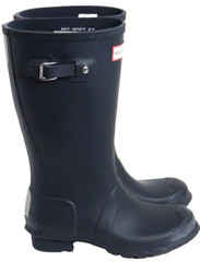 HUNTER Original JFT6000RMA Tall Matte Rubber Rain Boots Kids Black Size 3B-4G
