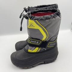 Kamik Kids Grey Yellow Waterproof Insulated Snow Boots Size 3 Made in Canada