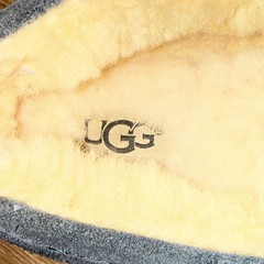 UGG Loafer Slippers, Kid Size 13, Navy Suede, Shearling Lined, Warm, Slip On,EUC