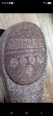 Mini Melissa Ultragirl black glitter bow jelly shoes wedge heel size 8 toddler
