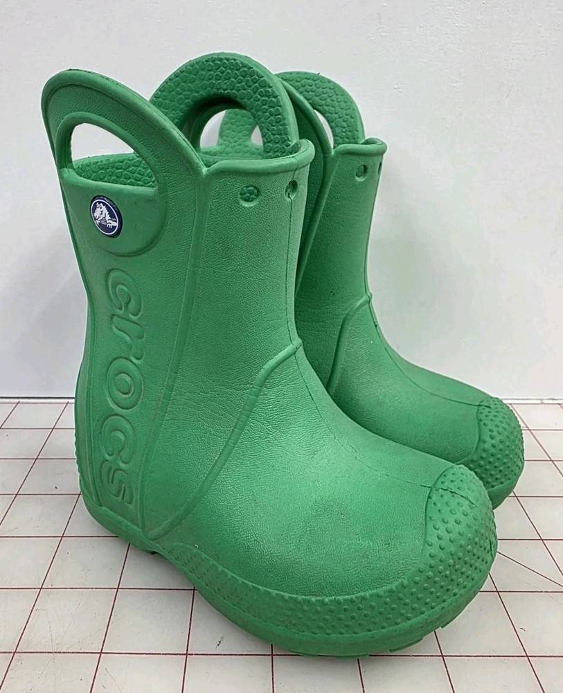 Crocs 12803 unisex child Rain Boot, Green, Size C6 Little Kid US