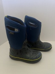 Read Bogs Youth Bones Boots Size 3 Blue/Gray Waterproof Rain Boots