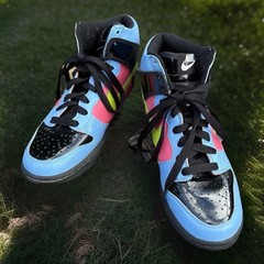 Nike Dunk High GS Sneakers Black Blue Pink 2007 Size 5.5Y 308319-033