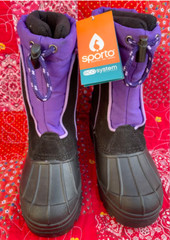 Sporto eco system Size 13 Leather/Textile Snow Boots Purple/Black
