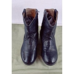 Frye Black Leather Bootie Carson Shortie Kids 13E Unisex Pull On Loops Western