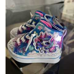 Twinkle Toes Diamond Collection Kids Blue Pink Unicorn High Top Sneakers Size 5