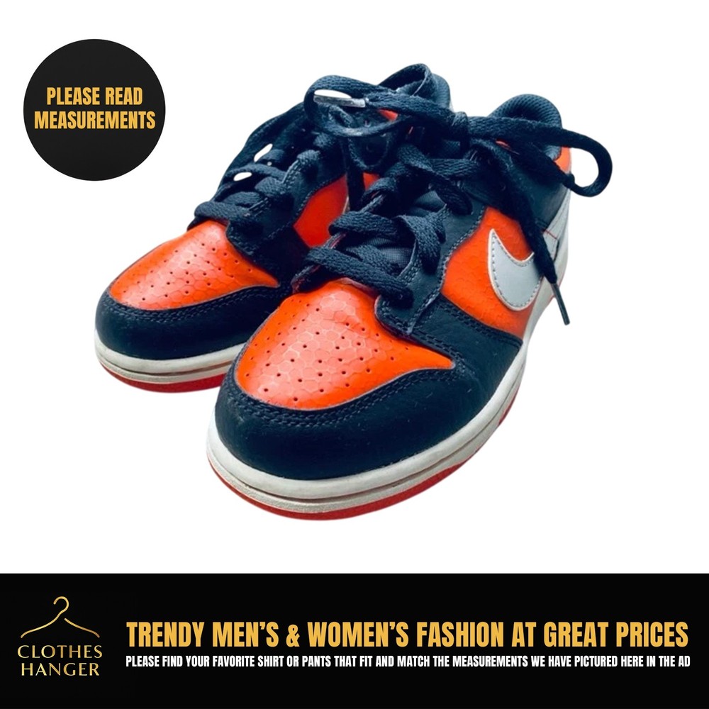 Nike Dunk Low PS Black Red Metallic Silver DV1988-001 Martian Size 2 Youth 1411