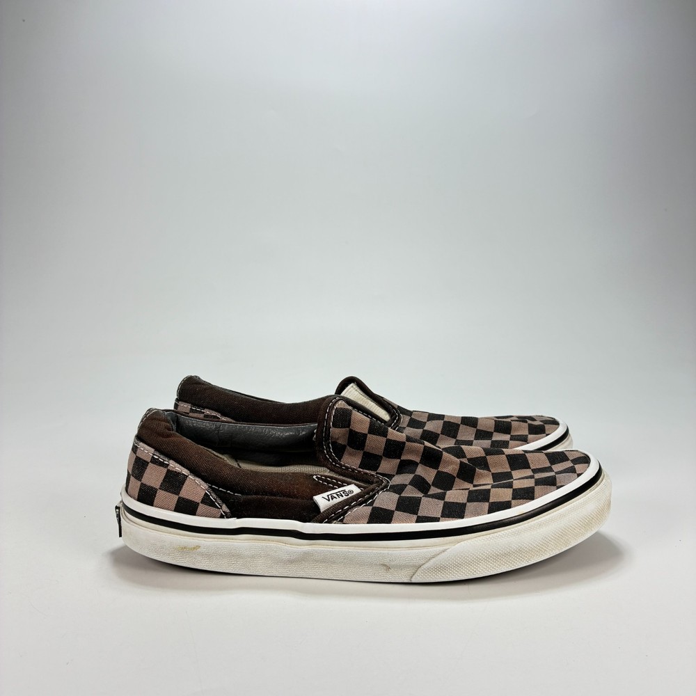 Vans Classic Black Pewter Checkerboard Slip On Skate Shoes 721356 Youth Size 3