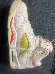 Air Jordan 5 Retro GS Easter White Splatter Size 6Y CT1605-100 Jordan V Kids