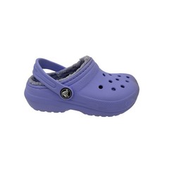 Crocs Kids Classic Lined Clogs Purple Fleece Warm Comfort Shoes C9