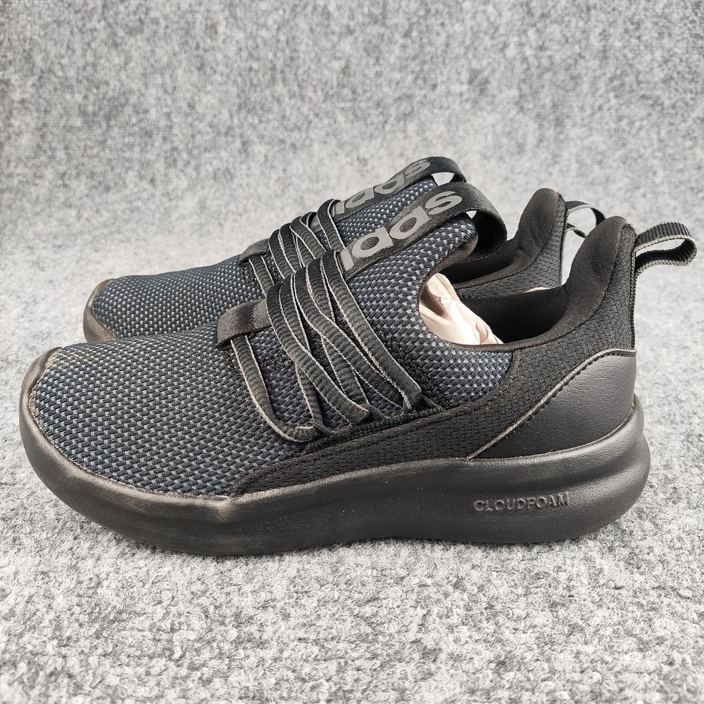 Adidas Cloudfoam Shoes Kids Size 2 Black Mesh Slip On Walking Sneakers Athletic