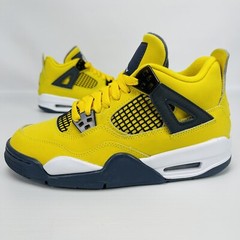 Air Jordan 4 Retro Lightning Yellow Size 4Y GS Youth Retro 2021 Black White