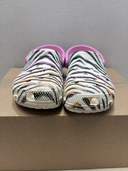 Little Kids Crocs Zebra Striped White / Pink Glitter Classic Clogs Size C 11