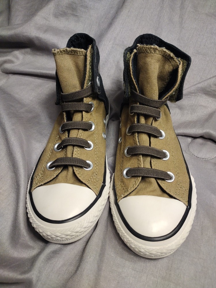 Converse All Star Chuck Taylor Junior Size 1 Sneakers 645224F Green And Black