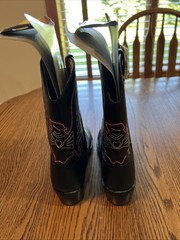 Durango Youth Black (Red and White) Lizard Print Western Boots Size 5D