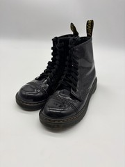 Dr. Martens Y Girls Size 4 Black Patent Lamper Leather Zip Boots