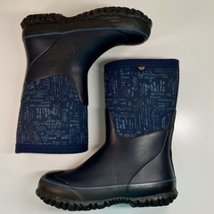 Bogs Stomper Youth Winter Rain Snow Boots Blue Insulated Waterproof Kids Size 1