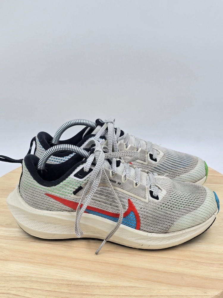 Nike Kid’s Air Zoom Pegasus 40 Road Running Shoes White FJ4142-100 Sz 3.5Y