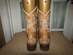 Mexico Brown Square Toe Studded Inlay Western Boots Kids size 11 Mex 18