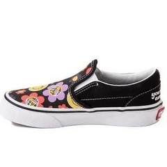 VANS Classic Slip-on Black (Radically Happy) Girls Youth Sneakers Shoes Canvas