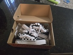 VANS Old Skool Kids US 13 Black/White Checker Canvas Low Top Lace-Up New