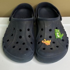 Crocs Classic Slip On Clogs Unisex Kids Navy Blue With Charms Size J3