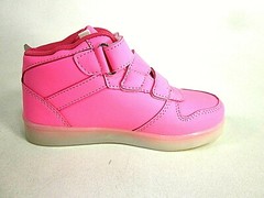Ukris LED Light up Shoes USB Flashing Sneakers Kids Pink US Size 12.5 M, Eur 31