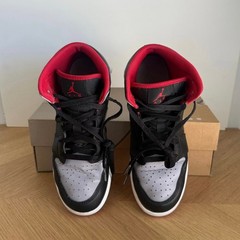Nike Air Jordan 1 Mid Black/Cement Kids Sneakers DQ8423-006 – SZ 7 Y- 8.5 W