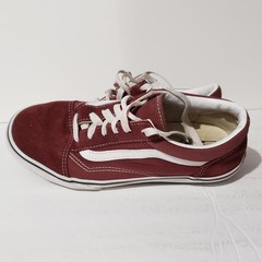 Vans Old Skool Shoes Maroon Suede and Canvas Youth Size 6 (Womens 7.5-8/Mens 6)