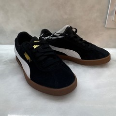 PUMA Club II Era Black White Gum Lace Up Low Top 4.5