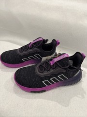 NIB Adidas Kaptir Flow 2.0 K Unisex Kid Sneaker Black Purple Size 5.5 or Women 7