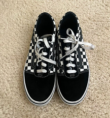 VANS Ward Unisex Kids Checkerboard Black/White Low Top Lace-Up US 5