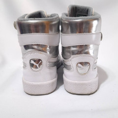 Puma Sky 2 Hi Foil Jr 6C Sneaker Silver Lace-Up High Top Double Strap Kids