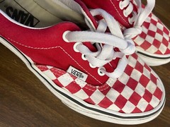 Vans Old School Checkerboard Red White Checker Skateboard Size 6.5 Men 8.0 Women