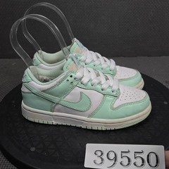 Nike Dunk Low Shoes Kids Size 11C Green White Leather Sneakers FZ3536-100